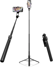 71” Tall Selfie Stick Quadripod with Remote & 360° Ballhead, Aluminum Alloy