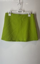 Zara Womens Green Flat Front Side Zip Mini Skirt Size Medium w/ Tags