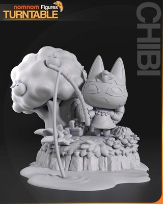 Chibi Ankha | 3'' Resin Model Kit | DIY Animal Crossing Fishing Scene