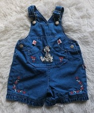 Vintage Y2K Disney 101 Dalmations Girls Size 18M Embroidered Denim Overalls