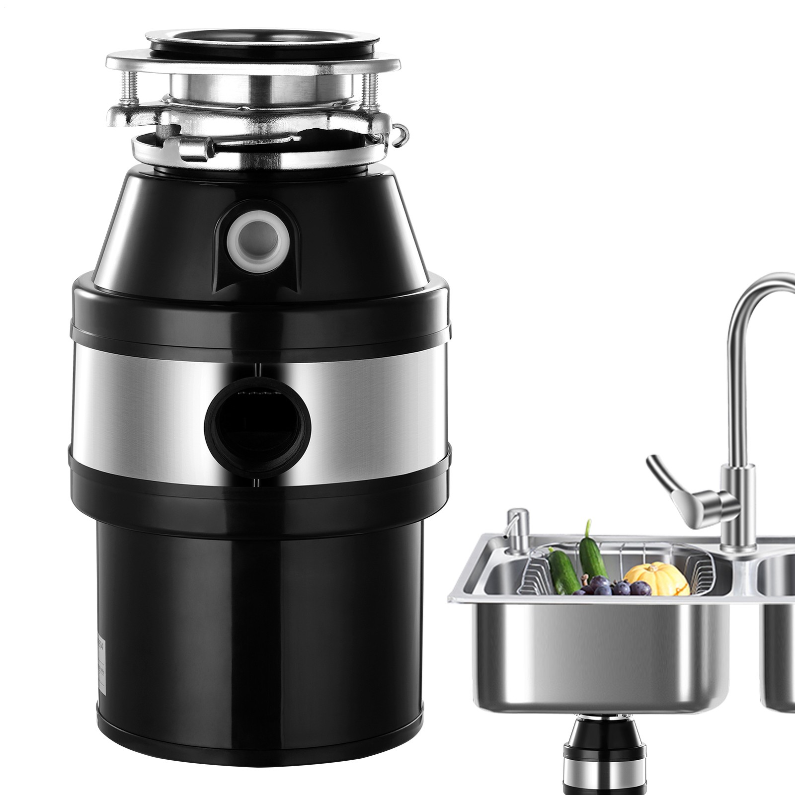 Garbage Disposal 3/4 HP 2800 RPM Under Sink Kitchen Food Waste w/ Plug