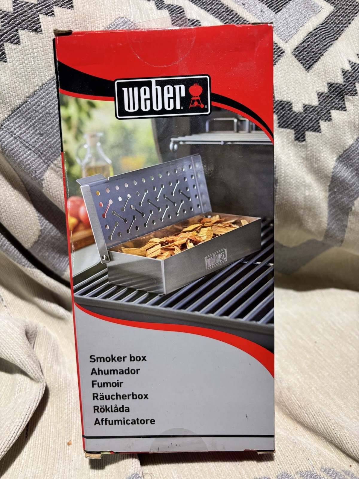 Original WEBER Stainless Steel Smoker Box BBQ Grill Cooking 