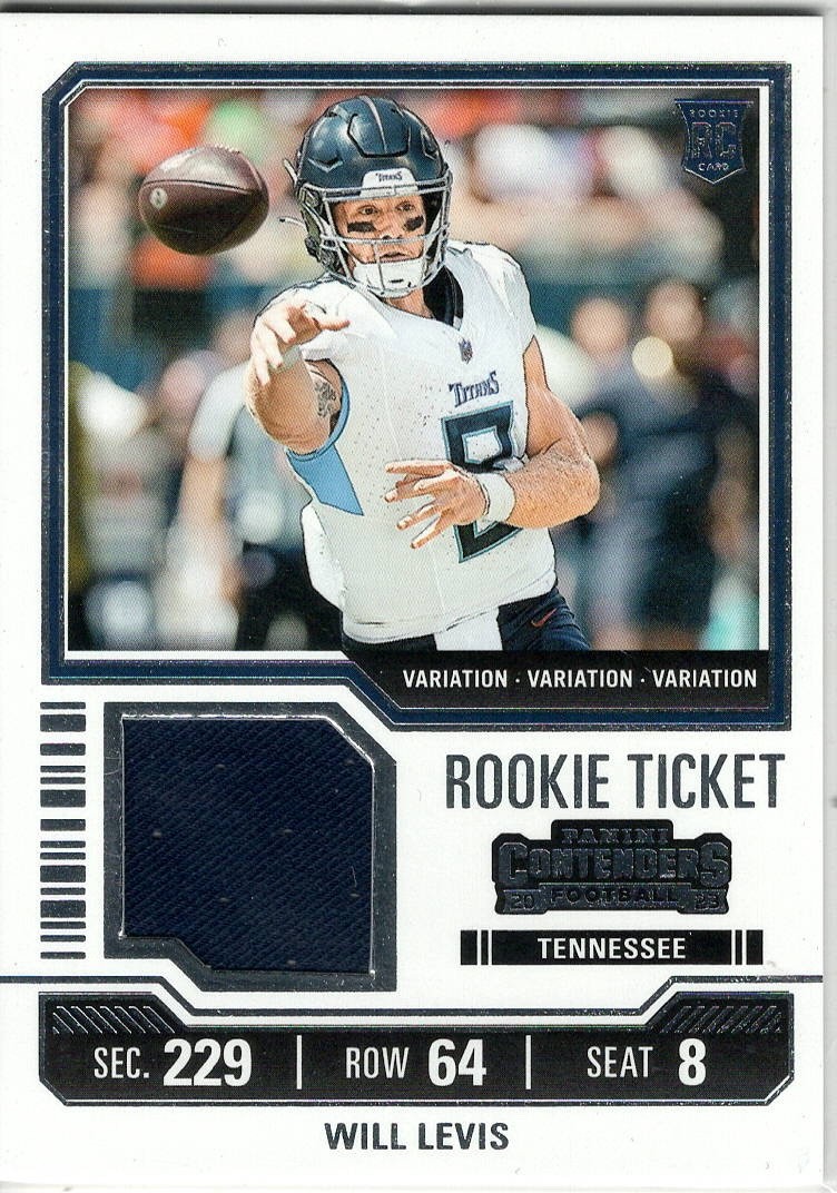 2023 PANINI CONTENDERS ROOKIE TICKET WILL LEVIS JERSEY RC VARIATION SP TITANS