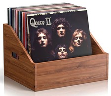 Wood Vinyl Record Storage, Retro  Durable Vinyl Crate and Record Holder, Alb...