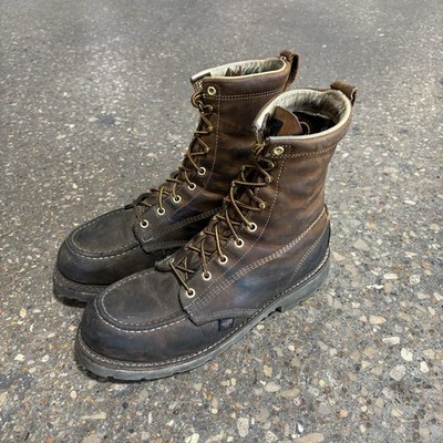 Thorogood 804-4378 Men's 8'' Moc Steel Safety Toe Work Leather Boots Size 10.5D