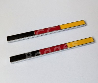 2x Deutschland Flagge Chrom Auto Streifen Abzeichen für Heck Kofferraum Seitenflügel Kotflügel