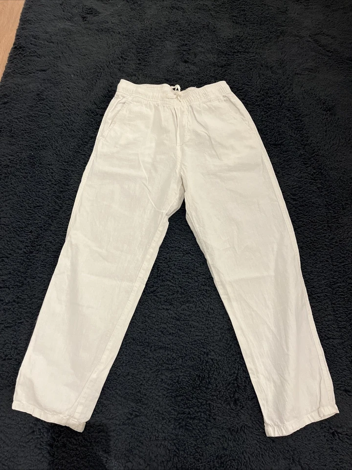 H&M-  unisex Leinen Hose Relaxed-  11-12Y - Weiß