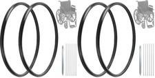 Universal 24" x 1" Flat-Free Polyurethane Rear Wheelchair Tires - Durable Replac