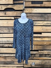 MICHAEL Michael Kors Multi Color Printed Flounce-Hem Dress Large blue