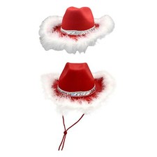Cappello da cowgirl rosso Cappello da sposa con paillettes per concerti