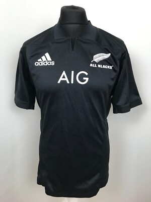ALL BLACK Rugby Union New Zealand Rugby Jersey Home Shirt AIG