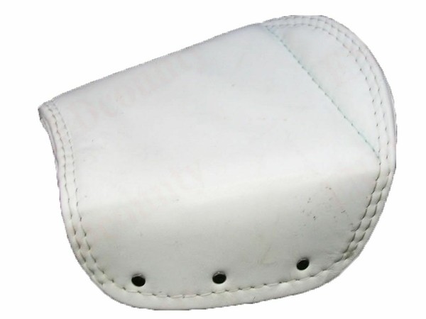 Passend FüR Royal Enfield Triumph BSA Lycett Weiß Leder Heck Sattel Bezug-image