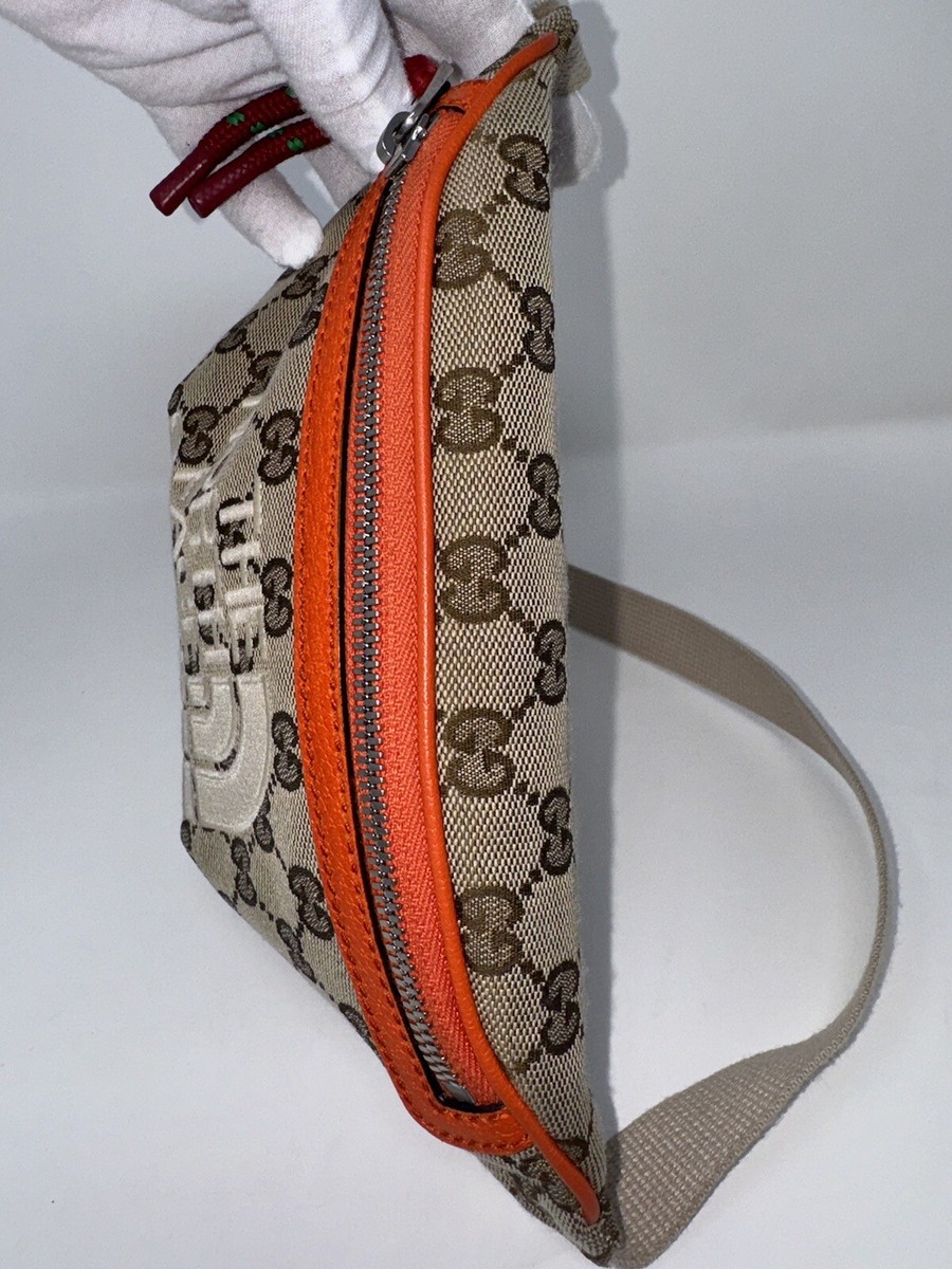 GUCCI X North Face Canvas Waist Belt Bag Beige Orange EUC | eBay GUCCI X North Face Canvas Waist Belt Bag Beige Orange EUC | eBay