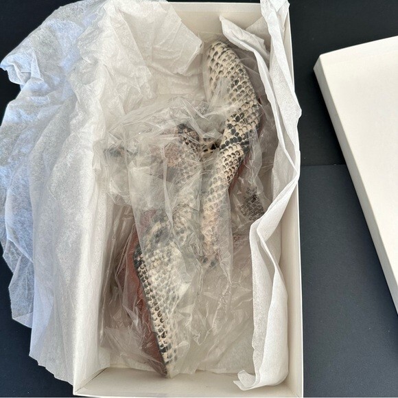 Lanvin Beige/Brown Python Print Canvas Pumps Size… - image 12