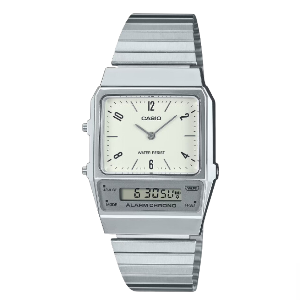 Casio Watch Dual Time Alarm White Men's Quartz Watch AQ-800E-7A2