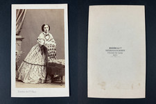 Disdéri, Paris, lady in polka dot dress vintage cdv albumen print. CDV, print run