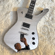 Beauty Iceman Silver Paul Stanley Cracked Mirror Electric Guitar HH Open Pickup