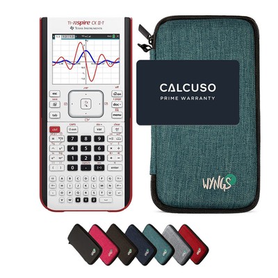 TI-Nspire CX II-T Grafikrechner inklusive Schutztasche von WYNGS in Türkis -