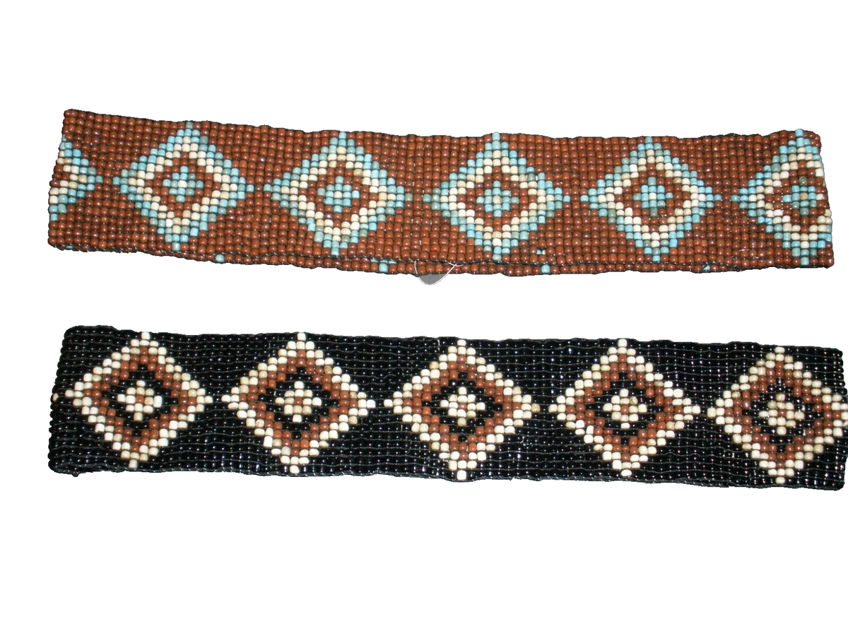 NWOT Fun Belt Stretch Beaded with Wood Buckle. Price firm Beaded Stretch Belt: Rodeo Cowgirl Style with Wood Buckle main image 3