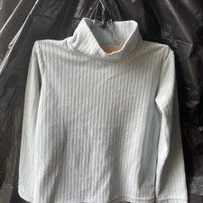 UniQlo Blue Long Sleeve Mock Neck Cropped Pullover Sweater Size 5-6 KIDS