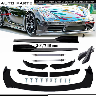 For Porsche 718 Cayman B Front Bumper Lip Spoiler Side Skirt Splitter Strut Rods