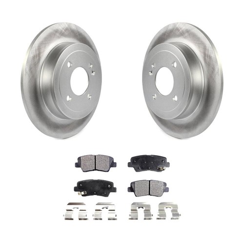 Rear Coated Disc Brake Rotors & Semi-Metallic Pad Kit For Hyundai Accent Kia Rio - Picture 1 of 12