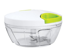 Hand-Powered Vegetable Chopper Set with Stainless Steel Blades, 450ml Capacity