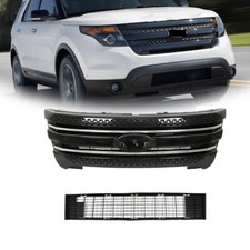2pcs Front Upper Grille Bumper Grille Glossy Black For Ford Explorer 2011-2015 2pcs Front Upper Grille Bumper Grille Glossy Black For Ford Explorer 2011-2015