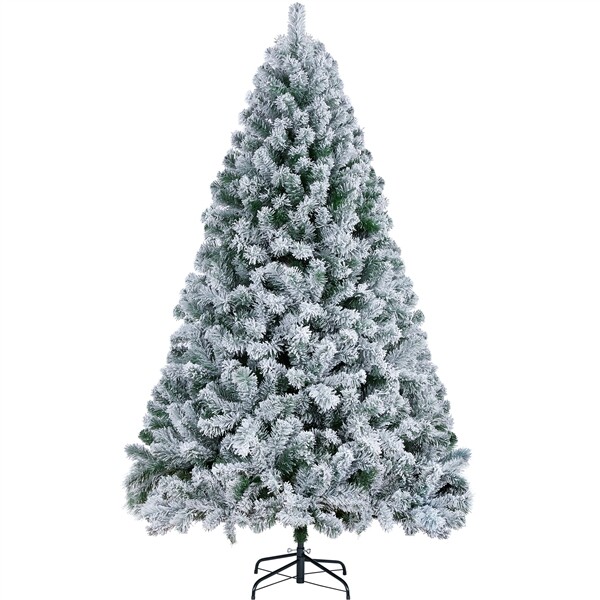 Flocked Artificial Christmas Tree with Foldable Stand Hinged Lifelike 5/6/7.5 ft