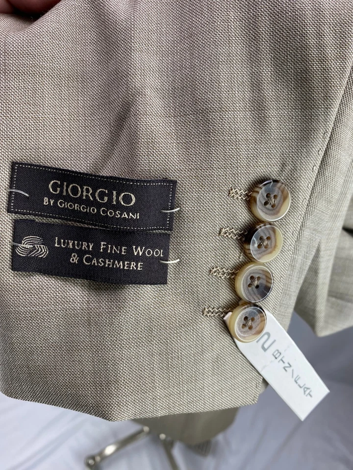 Chaqueta Blazer Giorgio Cosani Hombre Beige Lana Mezcla Cachemira 42L Nueva con Etiquetas Foto 4 de 4
