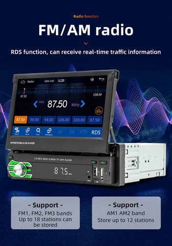For Apple Carplay Android Auto Radio Car Stereo Touch Screen 1Din MP5 Player BT - Picture 13 of 19