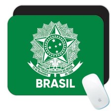 Gift Mousepad : Brazilian Crest Flag Brasil Brazil Expat Bras o