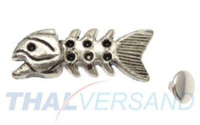 100 Stück Ziernieten Fisch Fishbone #45 Motivnieten Ledernieten Zierniete Niete