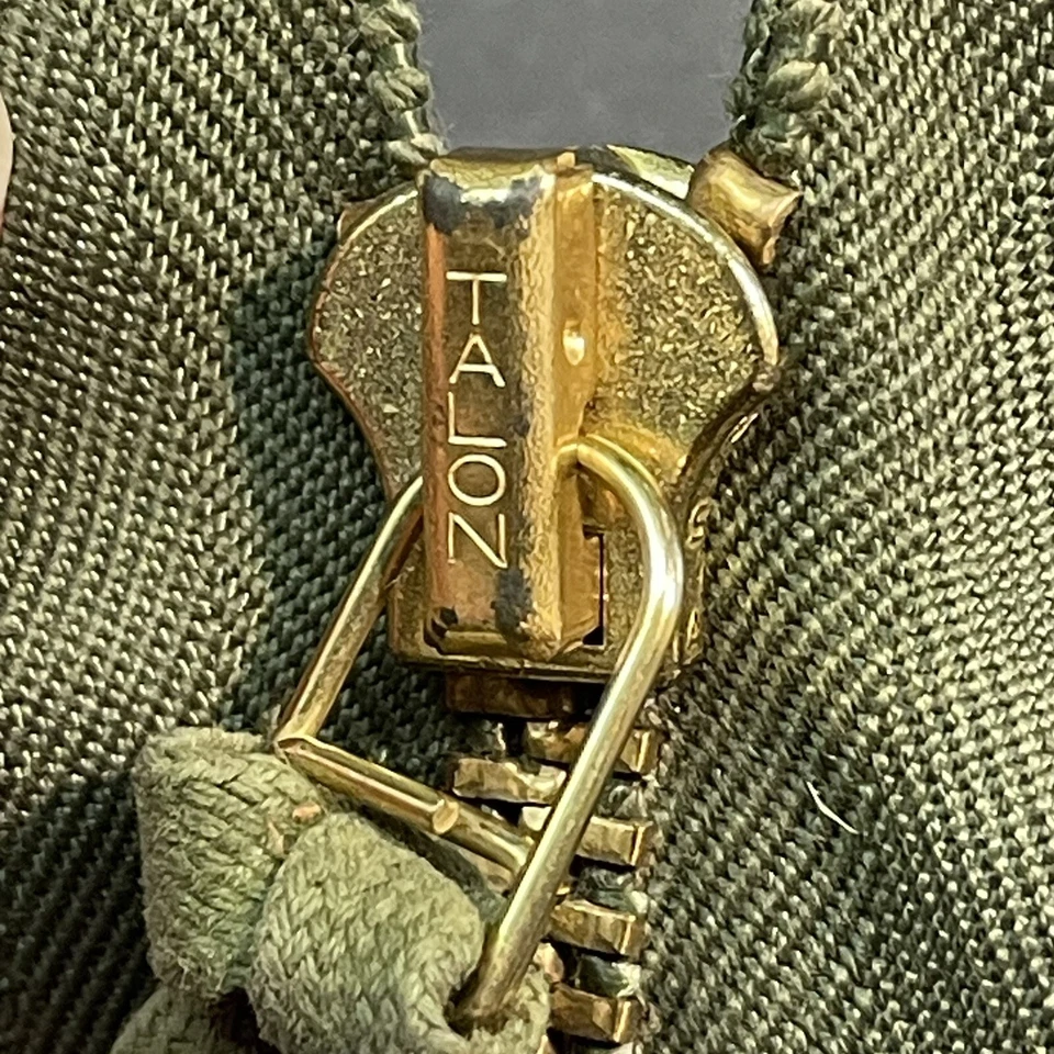 TALON Brass Zipper 19.75” Drab Green Cotton Herringbone OPEN END For Field Coat - Image 2 of 4