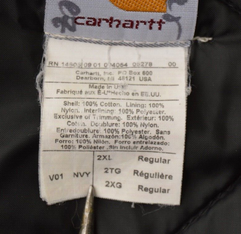 Vtg. Carhartt Navy Blue Vest VO1 NVY Mens 2XL Reg… - image 6