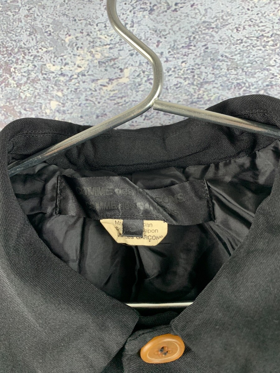 COMME DES GARCONS CDG VINTAGE BLACK LINEN BLAZER JACKET SIZE S