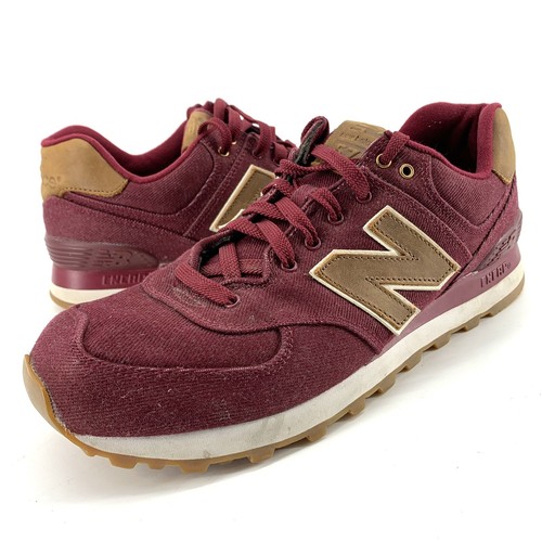 comprender Accidentalmente Deseo New Balance Mens 574 Classic ML574TXD Canvas Maroon Brown Sneakers | eBay