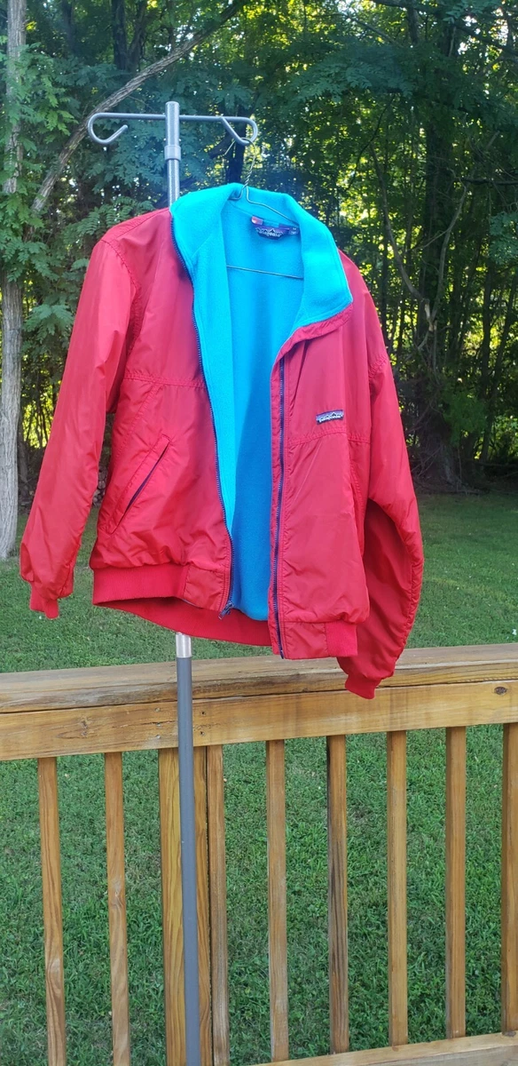 Patagonia Fleece Lined Windbreaker Jacket Vintage Red Medium Women