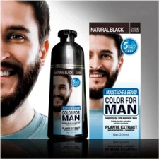 Men's Beard Blackening Shampoo Instant Dye Black Mustache Hair Color