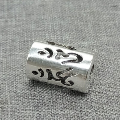 Sterling Silber Om Mani Padme Hum Tube Bead Buddhismus f��r Armband