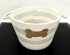 Pet Toy Storage Basket with Dog Bone Design Rope Storage Basket w/ Handles