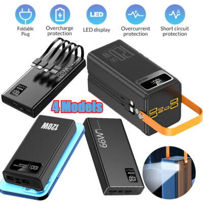 70000mAh Power Bank 120W Super Fast Charging Portable External Battery Charger