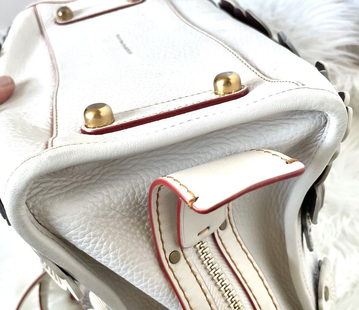 COACH ROGUE Tea Rose 30 Flowers SNAKESKIN Satchel Chalk COACH ROGUE Tea Rose 30 Flowers SNAKESKIN Satchel Chalk