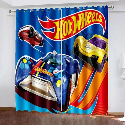 Kids Boys 3D Hot Wheels Bedroom Drapes Cartoon Blackout Curtains Ring Top Eyelet - Picture 19 of 20