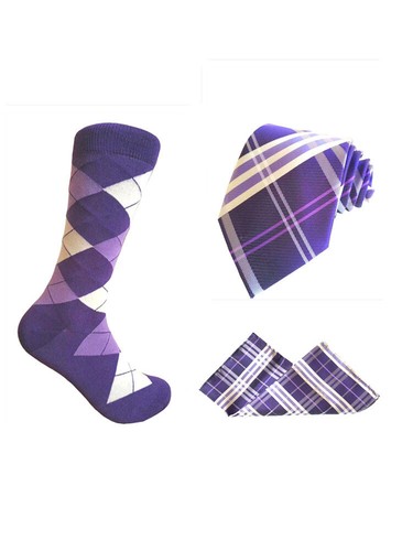 Juego de calcetines y corbata de vestir a juego para hombre, bolsillo cuadrado - Imagen 32 de 128