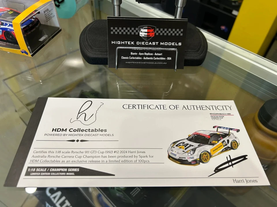 1:18 Porsche 911 GT3 Cup #12 Harri Jones 2024 Carrera Cup Australia Champion - Image 2 of 4