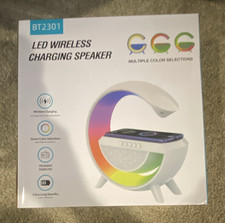 BT2301 LED Portable Bluetooth Speaker w/ Wireless Charging, FM Radio, USB AUX