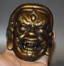 Real Nice Tibet Tibetan Vintage Old Buddhist Alloy Copper Mahakala Offering Mask