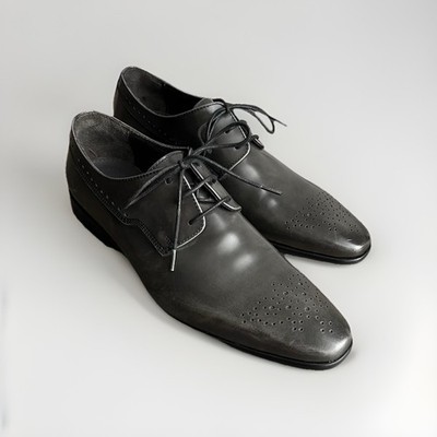 MINELLI 40EU Men's Leather Derby Shoes, Made in Italy