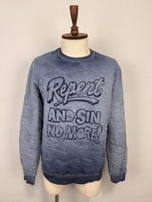 Andy Warhol by Pepe Jeans London Blue Ribbed Slim Fit Logo Sweater Sz M